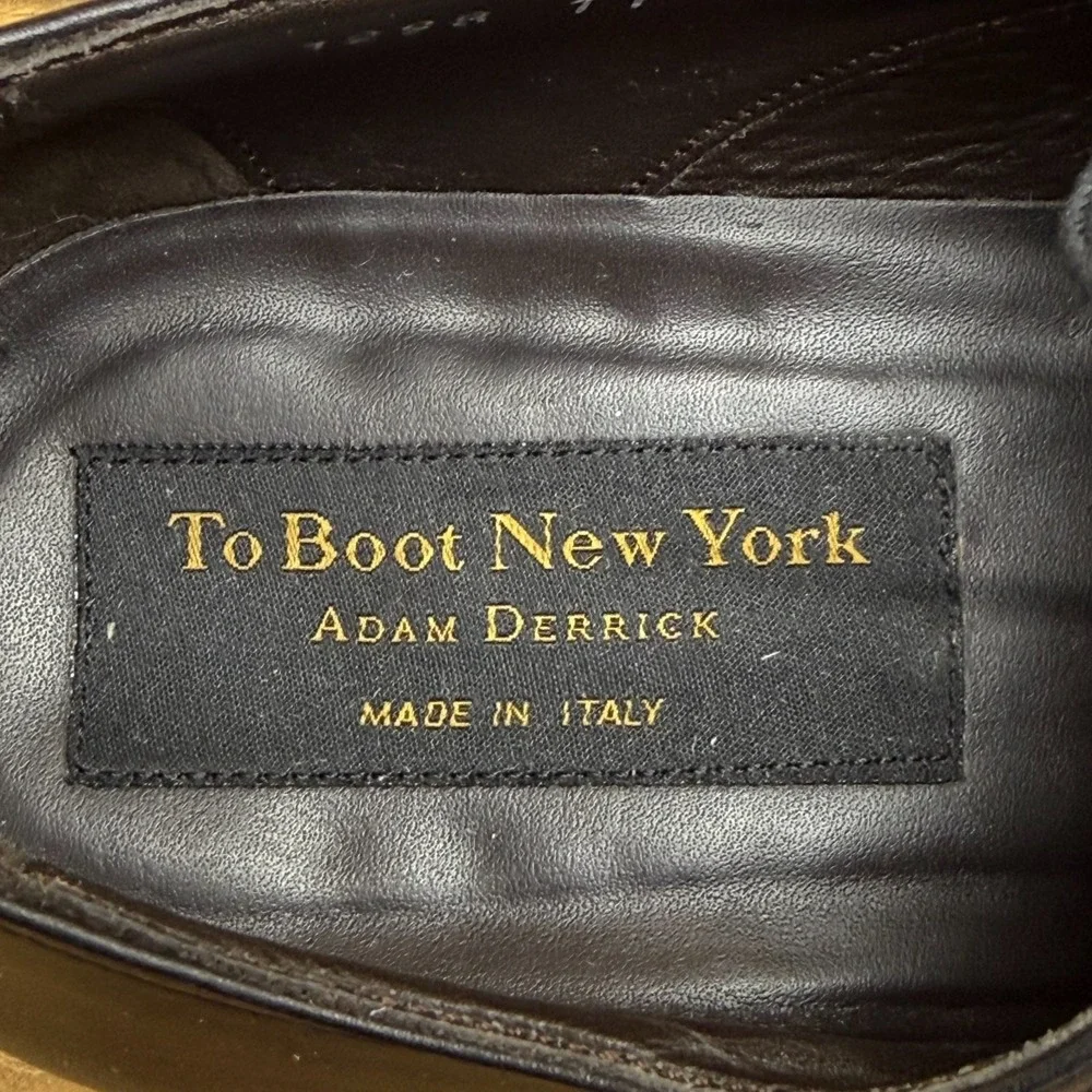 To Boot Adam Derrick New York Mens Derby 11 Black Leather Cap Toe Dress Shoes